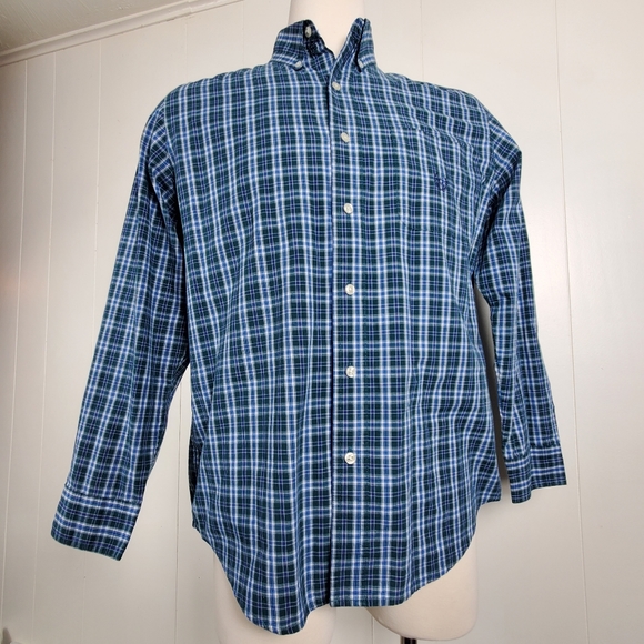 Chaps plaid long sleeve button up shirt size medium - Picture 6 of 9
